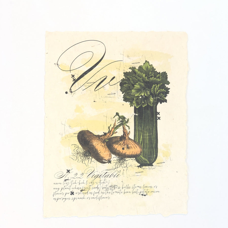 "V" Artisan Alphabet Print