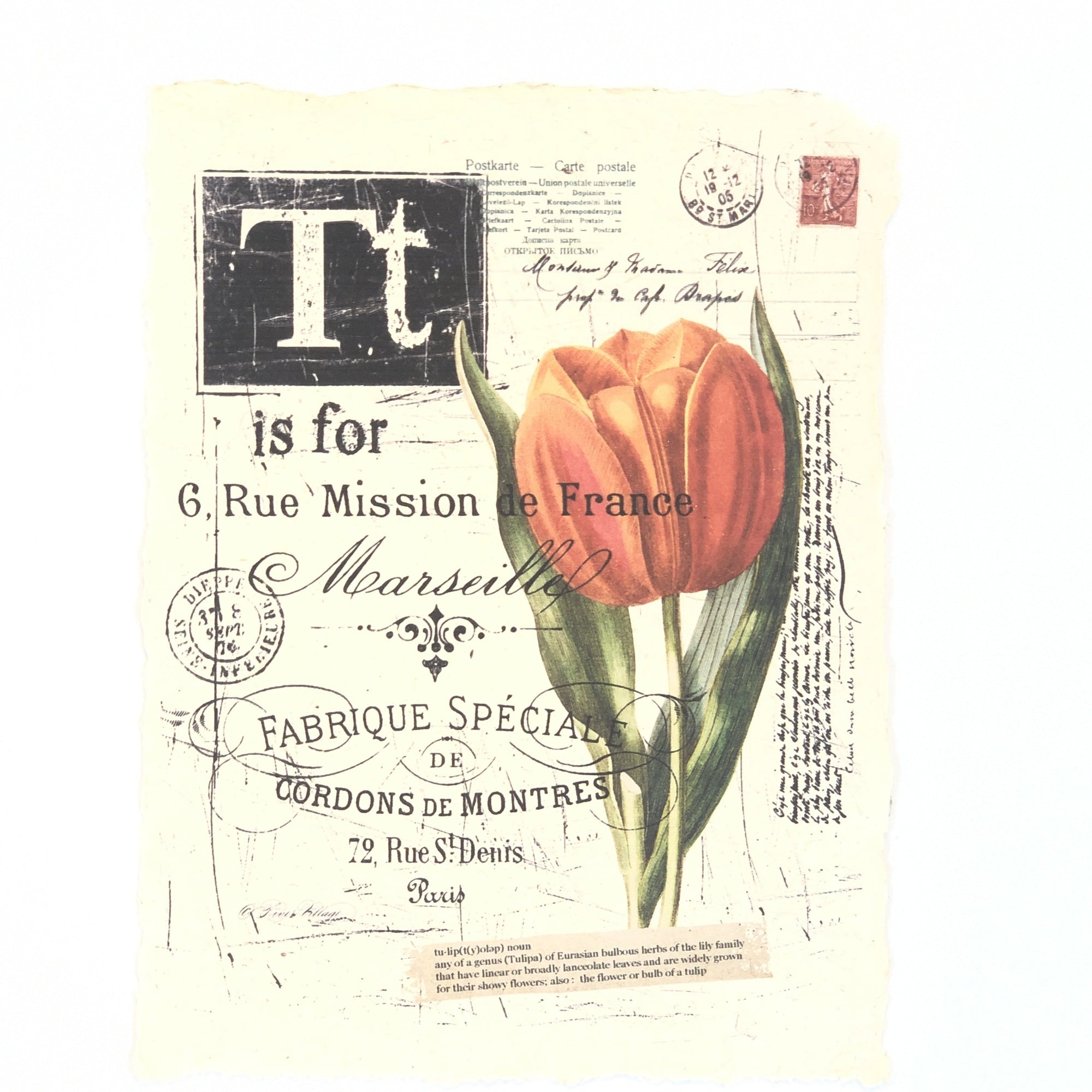 "T" Artisan Alphabet Print