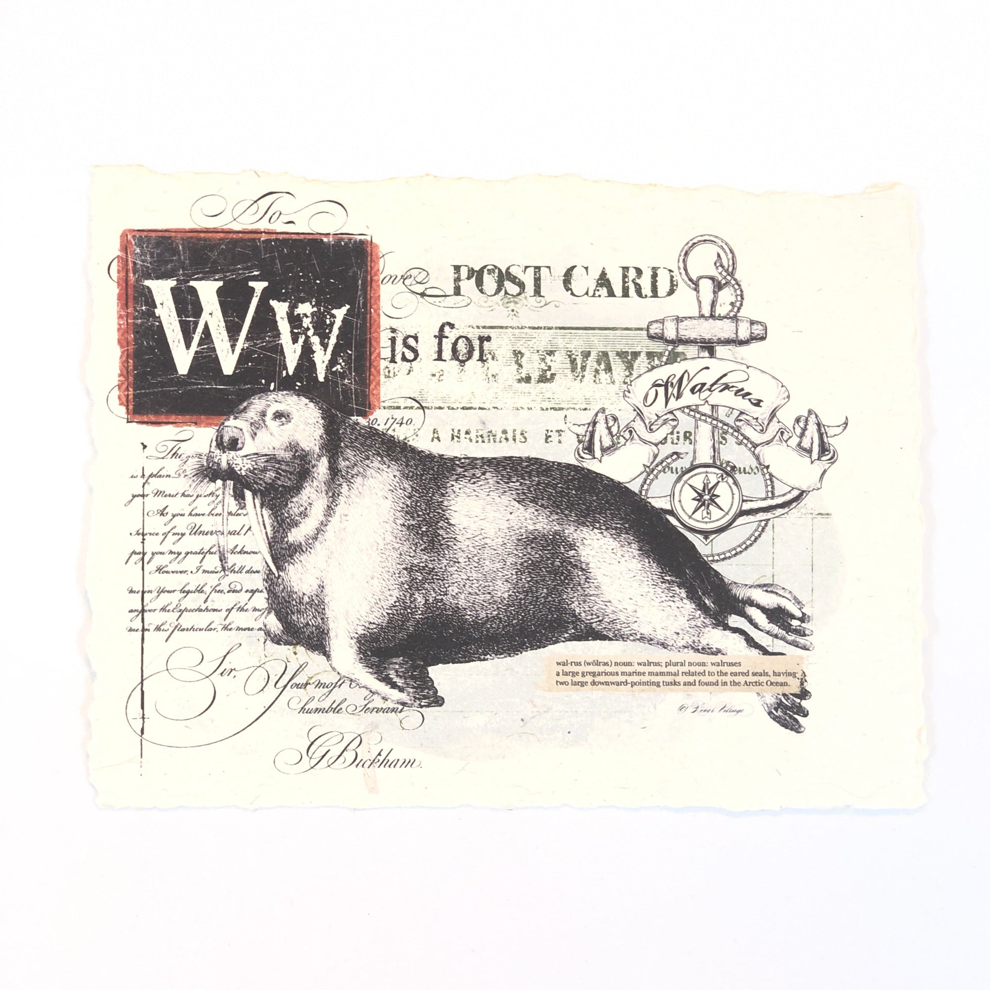 "W" Artisan Alphabet Print