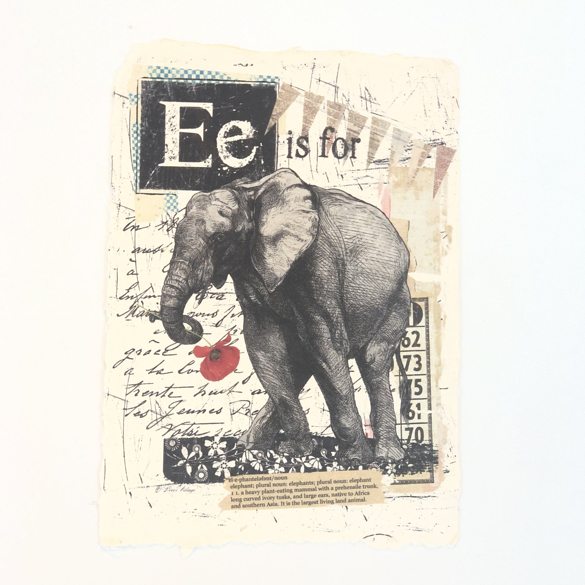 "E" Artisan Alphabet Print