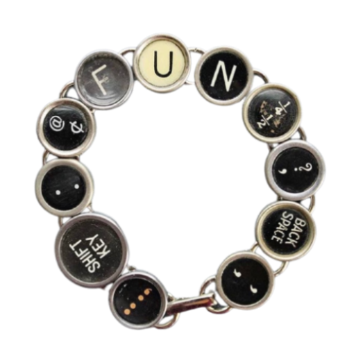 Typewriter Key Bracelet "Fun"