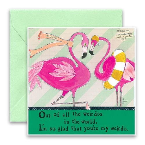 Greeting Card - Flamingos