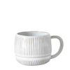 Striped Ceramic Mug, white