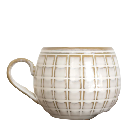 Checked Mug, white