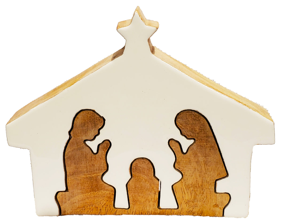 Wood and Enamel Nativity Puzzle, small
