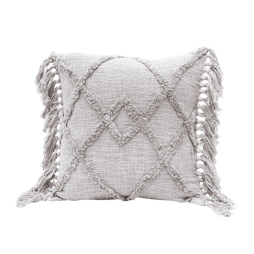 Cotton Tufted Pillow, grey
