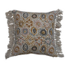 Stonewashed Floral Pillow with Fringe