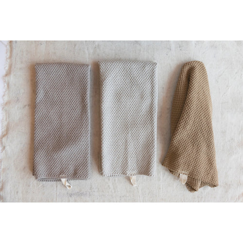 Cotton Knit Tea Towel, light grey