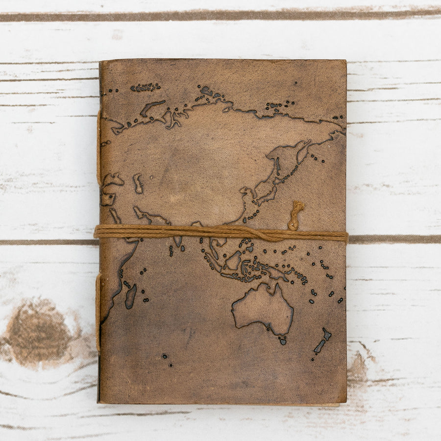 Leather Journal World Map