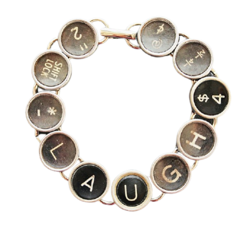 Typewriter Key Bracelet "Laugh"