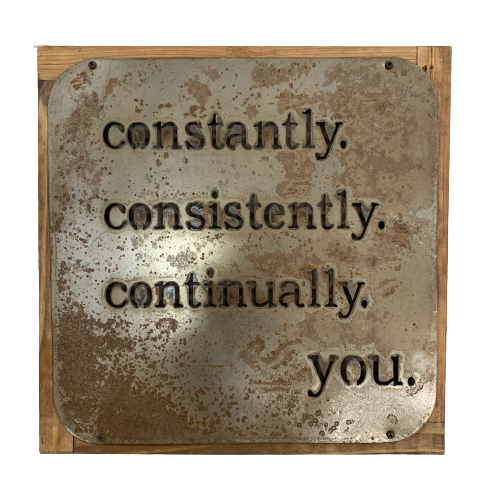 Metal Sign "Constantly" - framed