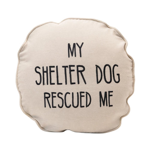 Round Pillow, Shelter Dog