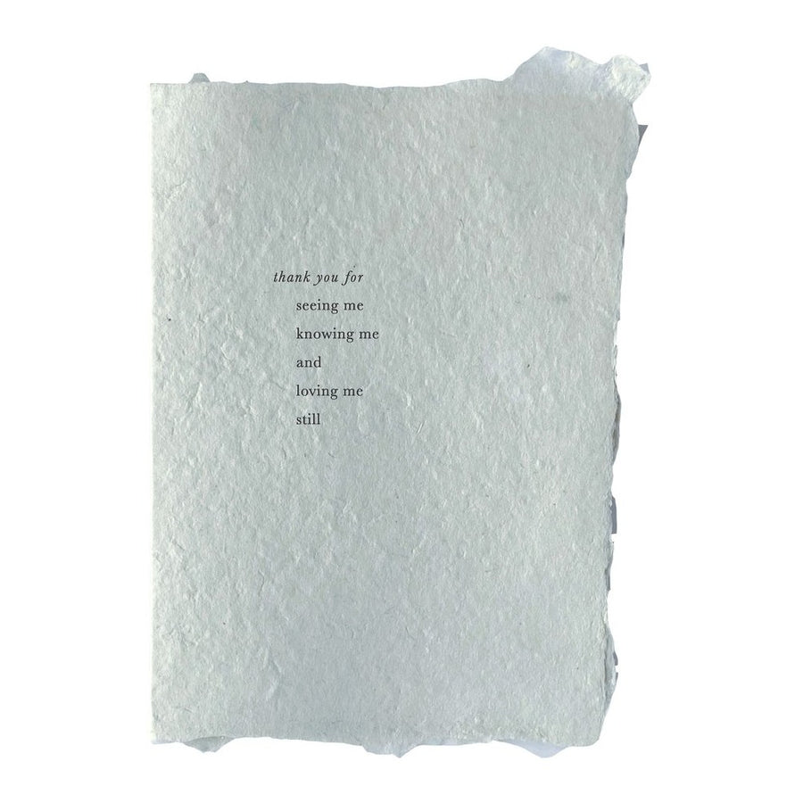 Handmade Paper Card - Seeing, Knowing, Loving