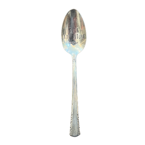 Vintage Stamped Spoon "Seek Adventure"