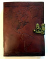 Leather Journal World Map, with lock