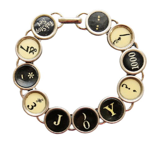 Typewriter Key Bracelet "Joy"