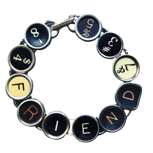 Custom Typewriter Key Bracelet